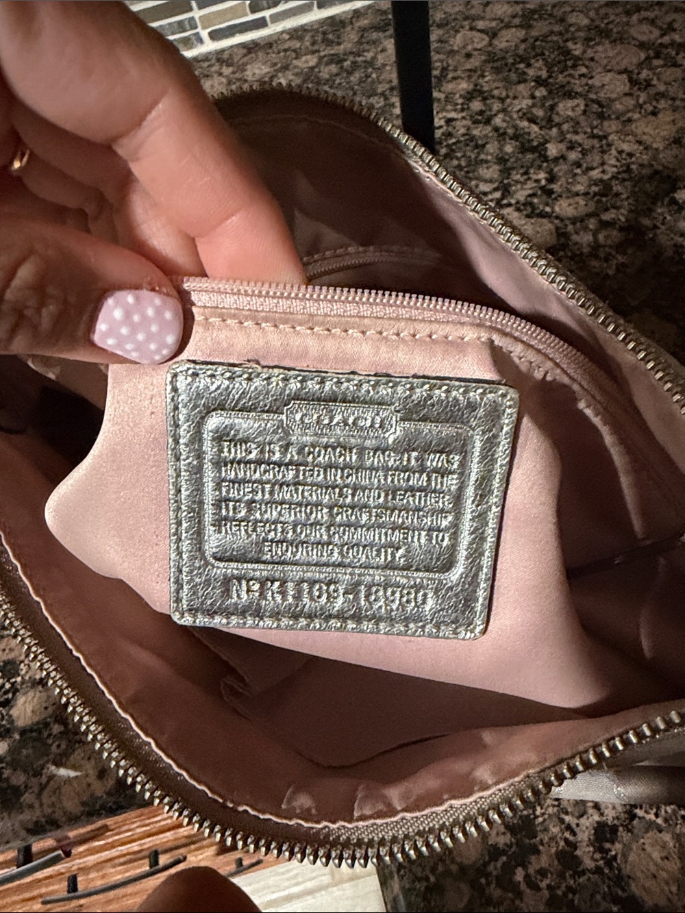 Coach Silver Poppy Signature Sateen Hippie Shoulder Bag VTG Discontinued - Picture 6 of 16